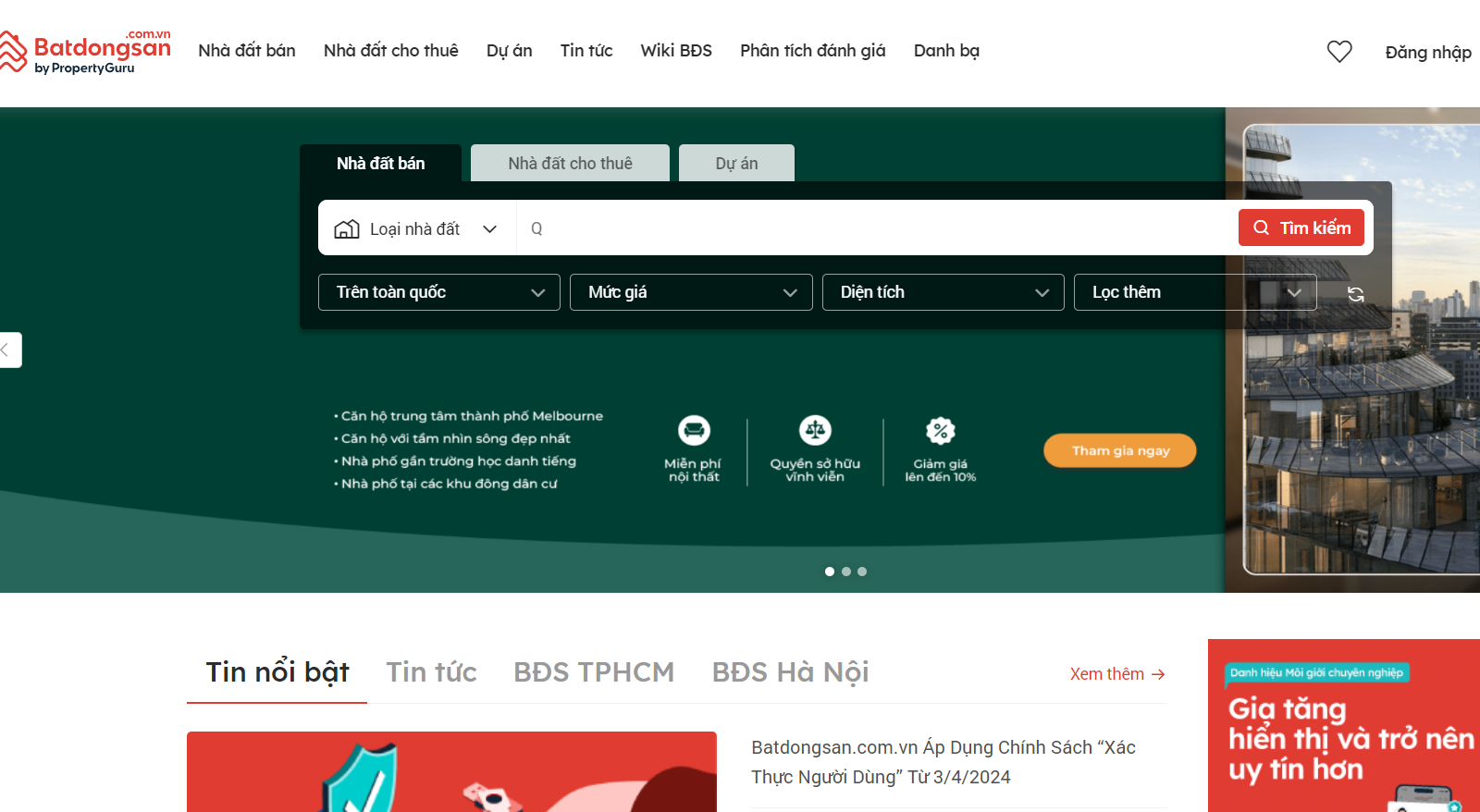 mẫu tích hợp tìm kiếm trên web bất động sản